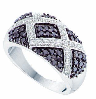 1.00ctw Black Diamond Fashion Band Ring 14K White Gold Jewelry