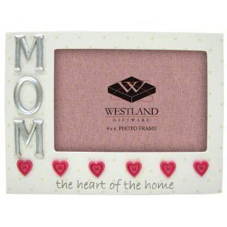 4 Inch x 6 Inch Mom Heart of the Home White & Red Hearts Photo Frame  