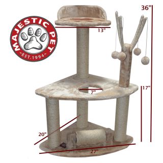 Majestic Pet Products 36 in. Bungalow Sherpa Cat Tree   Cat Trees