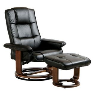 MAC Motion Faux Leather Swivel Recliner with Ottoman   Recliners