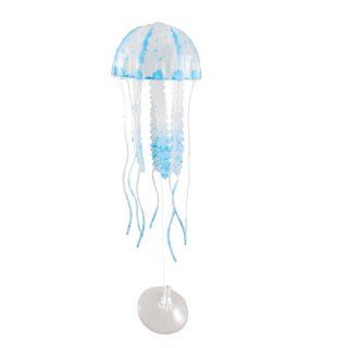 SKL Glowing Effect Soft Silicone Artificial Jellyfish Aquarium Ornament (Blue, Small)  Aquarium Decor Ornaments 