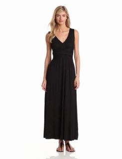 Three Dots Women's Maxi Dress, Black, X Small