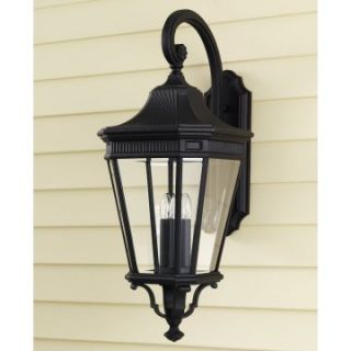 Feiss Cotswold Lane Outdoor Wall Lantern   30H in. Black   Outdoor Wall Lights