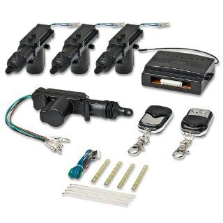 Car Truck Auto Keyless Entry Actuator Motor Power Door Lock Kit with Black Chrome 2 Button Slide Covered Remote Control Automotive