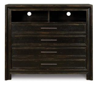 Elkin Valley 2 Drawer Media Chest   Antique Black with Natural Brown   Dressers & Chests