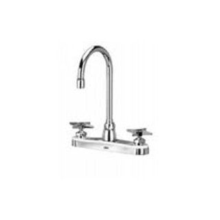Zurn Z871B2 XL Polished Chrome AquaSpec Kitchen Sink Faucet with 5 3/8" Gooseneck and Four Arm Handles   Touch On Kitchen Sink Faucets  
