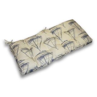 Sailboats 45 x 19 Tufted Bench Cushion with Ties   Outdoor Cushions
