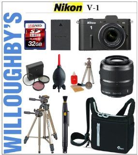 Nikon 1 V1 w/ 10 30mm VR and 30 110mm VR 1 NIKKOR Lenses + Extra Nikon EN EL15 Battery + Deluxe Bag + 3pc Multi Coated Essential Filter Kit + 32GB SDHC Deluxe Kit  Slr Digital Cameras  Camera & Photo