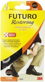 Futuro Restoring Dress Socks for Men, Black, Large, Firm (20 30 mm/Hg) Health & Personal Care