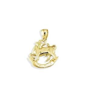 14k Yellow Gold Astrology Zodiac Taurus Bull Pendant Jewelry