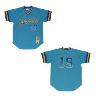 Mitchell & Ness Milwaukee Brewers 1982 Robin Yount #19 MLB Cooperstown Baseball Jersey (Size 44(L)) Clothing