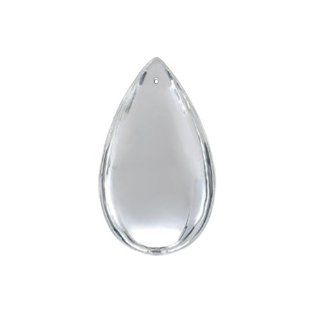 Smooth Glass Almond Decorative Charm in 2"in Clear 875 (Clear)