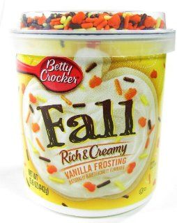 Betty Crocker Fall Rich & Creamy Vanilla Frosting with Sprinkles 15.6 Oz  Icing  Grocery & Gourmet Food