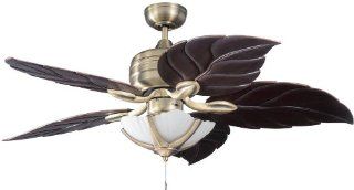Kendal Lighting AC11152L HB/WN Copacabana 52 Inch Ceiling Fan, Havana Brass Finish with Walnut Leaf Shaped Blades    