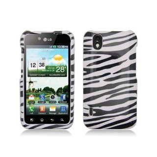 Black White Zebra Stripe Hard Cover Case for LG Ignite 855 Marquee LS855 Sprint LG855 Boost L85C NET10 Straight Talk Optimus Black P970 L85C Majestic US855 US Cellular Cell Phones & Accessories