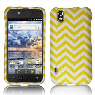 Unique, Fun & Cool Hard Case for Ls855 / Lg Marquee / Lg Ignite Trendy Design Zigzag Mustard Yellow Faceplate Cell Phones & Accessories