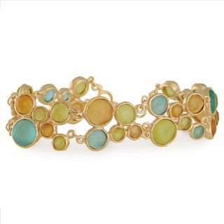 Michael Vincent Michaud  Green and Orange Link Bracelet Jewelry