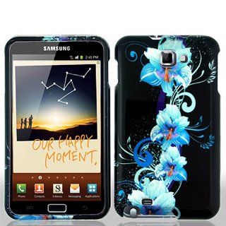 Blue Flower Hard Cover Case for Samsung Galaxy Note N7000 SGH I717 SGH T879 Cell Phones & Accessories
