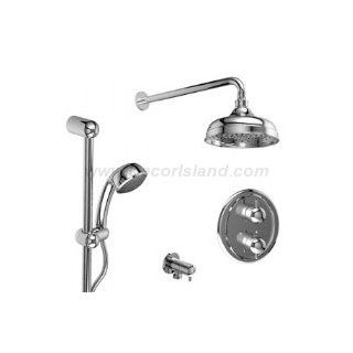 Riobel KIT#3TSC 1/2" Thermostatic system with hand shower rail and shower head   Showerheads  