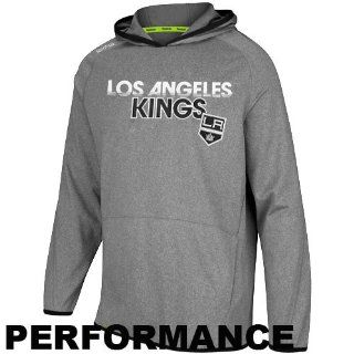 LA Kings stuff  Reebok Los Angeles Kings Travel and Training Performance Pullover Hoodie   Heathered Gray  Sports Fan Sweatshirts  Sports & Outdoors