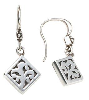 Sterling Silver Square Cutout Drop Earrings by Lois Hill Jewelry