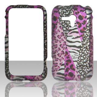 Black Pink Safari 2d Rubberized Touch Finish Design for Samsung Galaxy Rush M830 Cell Phone Snap on Hard Protective Case Cover Skin Faceplates Protector Cell Phones & Accessories