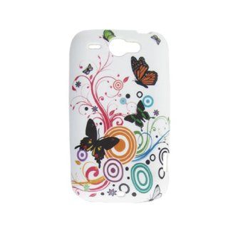 Protective Butterfly Print White Case for HTC Wildfire G8 Cell Phones & Accessories