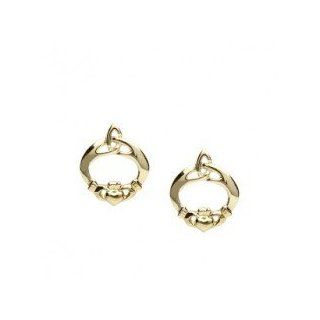 10K Gold Celtic Irish Claddagh Earrings   Delivery from Ireland within 6 9 Days Dangle Earrings Jewelry