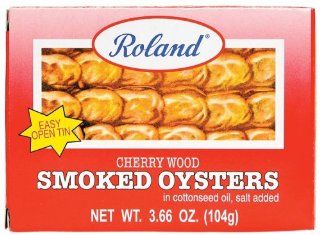 Roland Cherrywood Smoked Oysters, 3.66 Ounce Cans (Pack of 20)  Oysters Seafood  Grocery & Gourmet Food