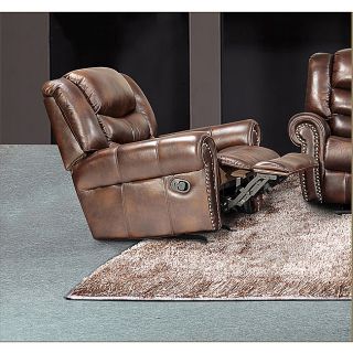 Godfather Brown Bonded Leather Rocker Reclining Chair