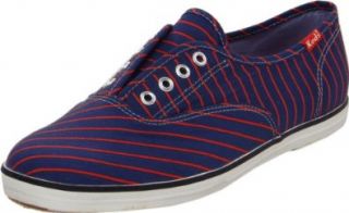 Keds Women's Candy Stripe Slip On Fashion Sneaker, Blue, 10 M US Keds Laceless Shoes