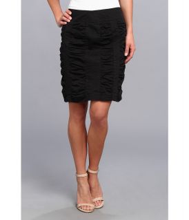 Christin Michaels Side Zip Rouched Skirt Solid Womens Skirt (Black)