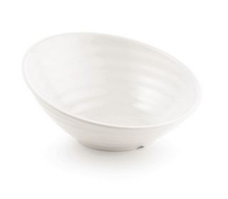 Tablecraft Frostone Collection Bowl, Sloped, Round, 14 x 6 in, Glitter Melamine, White