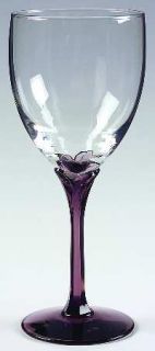 Libbey   Rock Sharpe Domaine Purple Water Goblet   Clear Bowl,Purple Stem,Petal