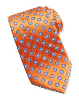 Circle Neat Silk Jacquard Tie, Orange
