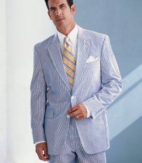 2 Button Seersucker Suit JoS. A. Bank Mens Suit
