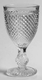 Unknown Crystal Unk14126 Wine Glass   Pressed,Crosshatch,Knob,Multisided Stem