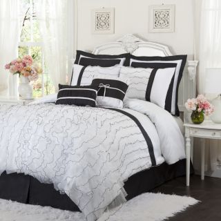 Lamour Eternel Romana Black/white 4 piece Comforter Set