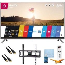 LG 55 Inch 1080p 120Hz Direct LED Smart HDTV Plus Mount & Hook Up Bundle (55LB63