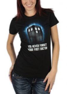 Dr. Who   First Doctor Womens T Shirt in Black Novelty T Shirts Clothing