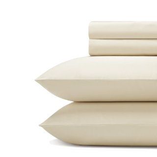 Hotel Luxe 600 Thread Count Cotton Sheet Set with Pillowcase, Full, Ivory   Pillowcase And Sheet Sets