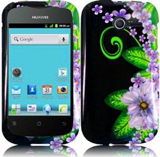 Huawei Ascend Y M866 ( Straight Talk , Net10 , Tracfone , US Cellular ) Phone Case Accessory Beauteous Leaves Flowers Hard Snap On Cover with Free Gift Aplus Pouch Cell Phones & Accessories