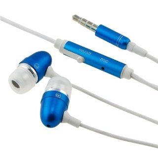 eForCity Universal 3.5mm In Ear Stereo Headset w/ On off & Mic, Blue Cell Phones & Accessories