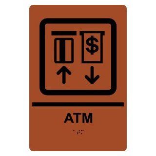 ADA ATM Braille Sign RRE 870 BLKonCanyon Information  Business And Store Signs 