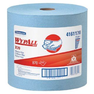 Kimberly Clark WypAll 41611 Disposable X70 Wiper, 12.5" Width x 13.4" Length, Blue (Roll of 870) Science Lab Disposable Wipes