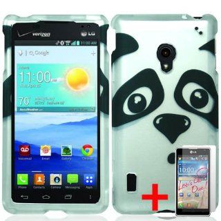 LG LUCID 2 VS870 WHITE BLACK PANDA BEAR COVER SNAP ON HARD CASE + SCREEN PROTECTOR by [ACCESSORY ARENA] Cell Phones & Accessories