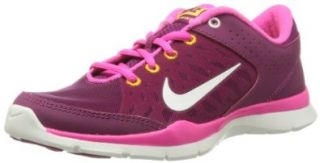 Nike Women's Flex Trainer 3 Rspbrry Rd/Smmt Wht/Pnk Fl/Lsr Training Shoe 7.5 Women US Cross Trainer Shoes Shoes