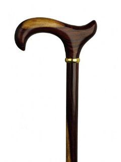 Walking Cane   Men's derby handle and genuine elegant Cocabola wood shaft with brass ring, 36" long. Cocabola is a rare wood and has a variety of shading so each cane will vary in color dimensions. The wood grain is unique to Cocabola and its rari