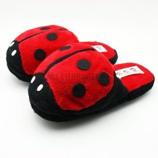 Cute Animal Ladybug Plush Indoor Slippers (Child's Size) 