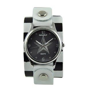 Nemesis Women's Silvertone Star White/ Black Leather Band Watch Steko LTD Watches